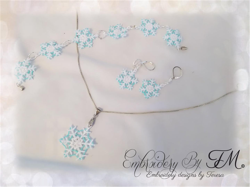 Earrings,pendant and components for bracelet snowflake/4x4 hoop