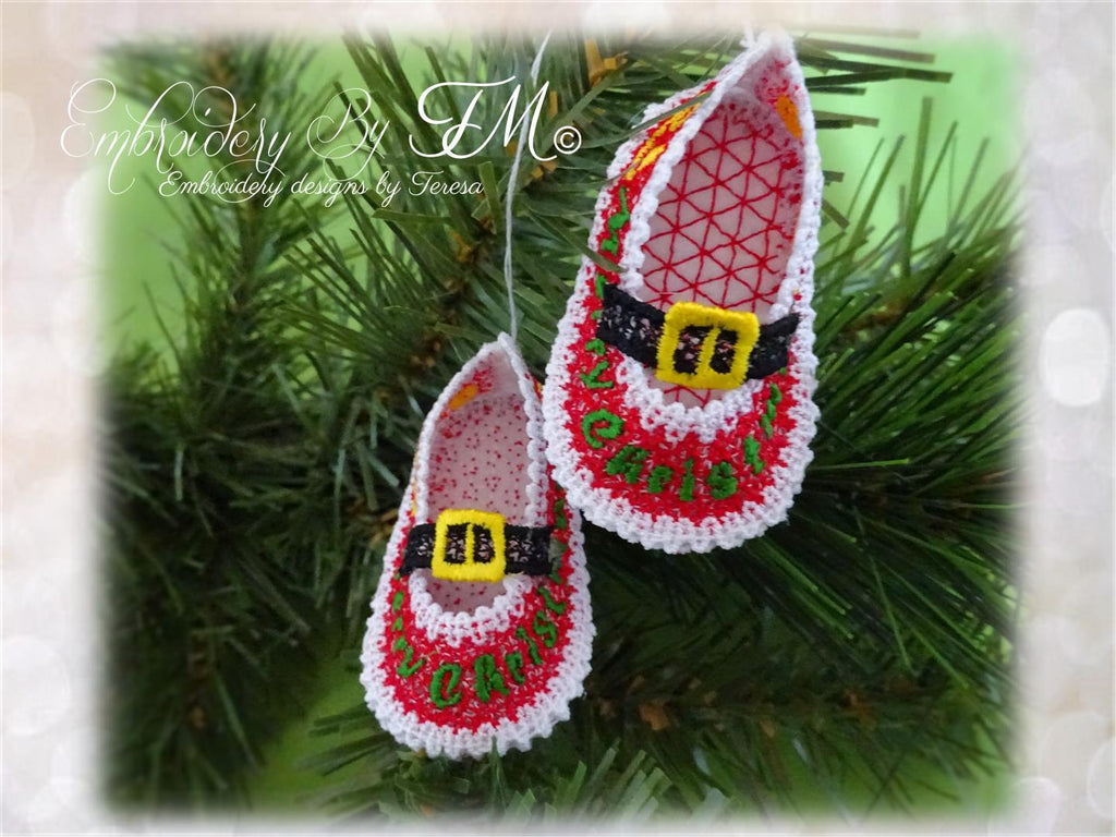 Decorative Christmas booties FSL/4x4 hoop