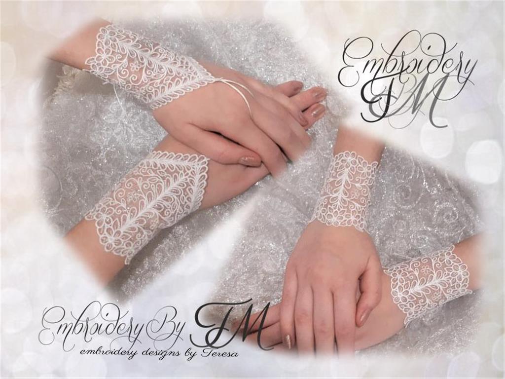 Glittering organza gloves / two variations / three sizes