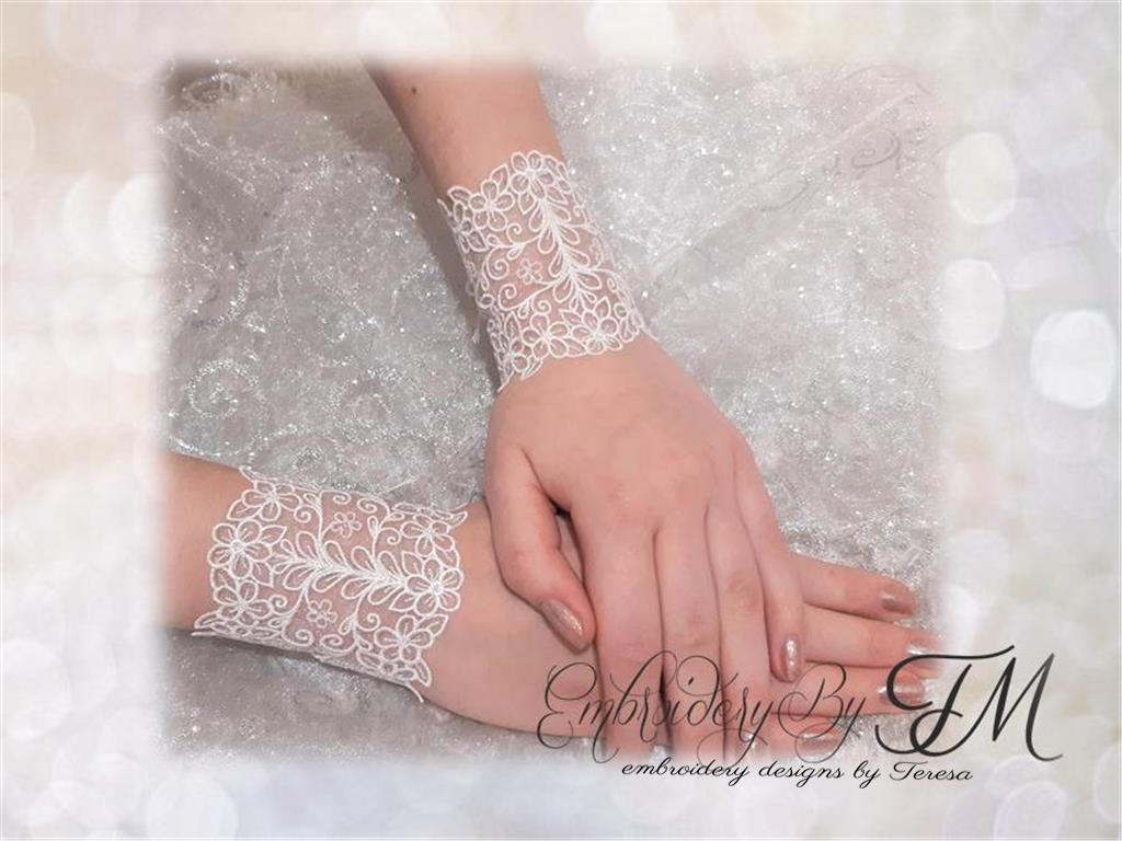 Glittering organza gloves / two variations / three sizes