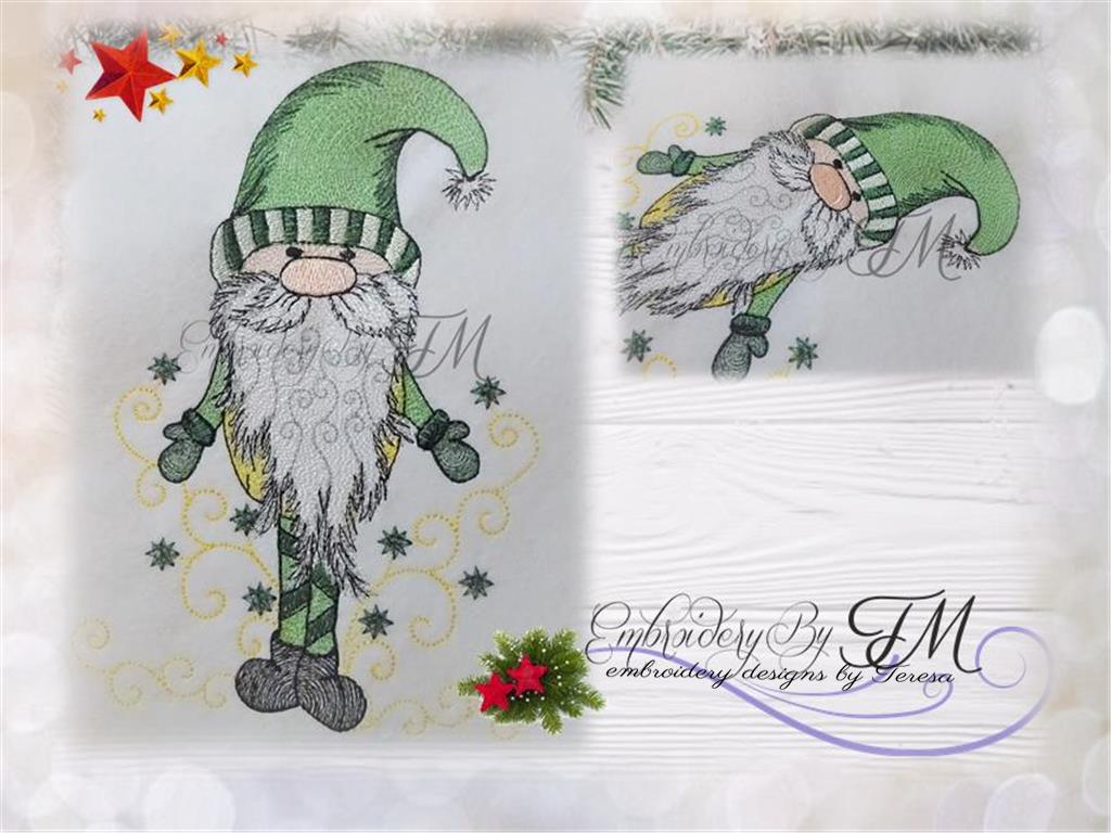 Gnome christmas No. 1 / embroidery design / two sizes