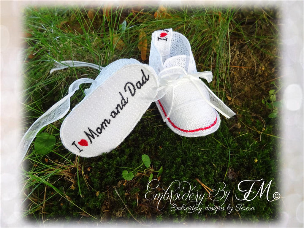 Sneakers for baby I love Mom and Dad No.30/4x4 hoop