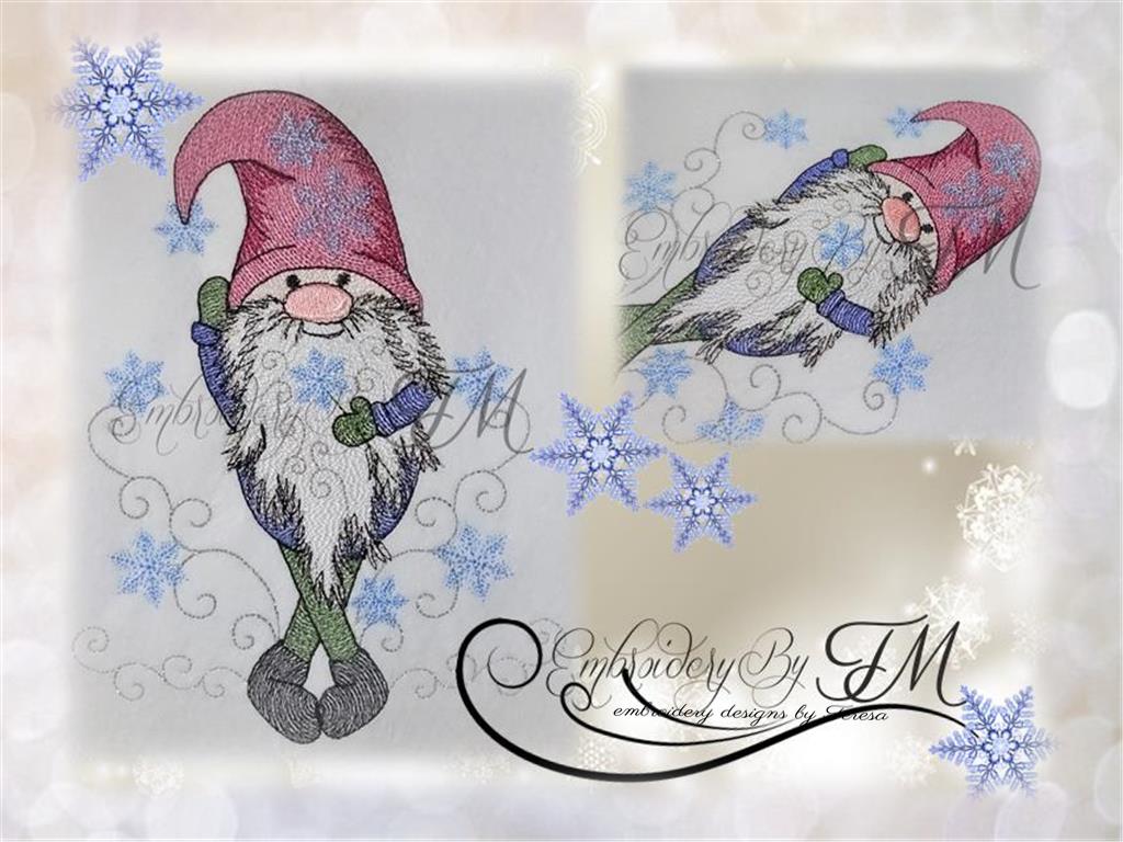 Gnome christmas No.3 / embroidery design / two sizes