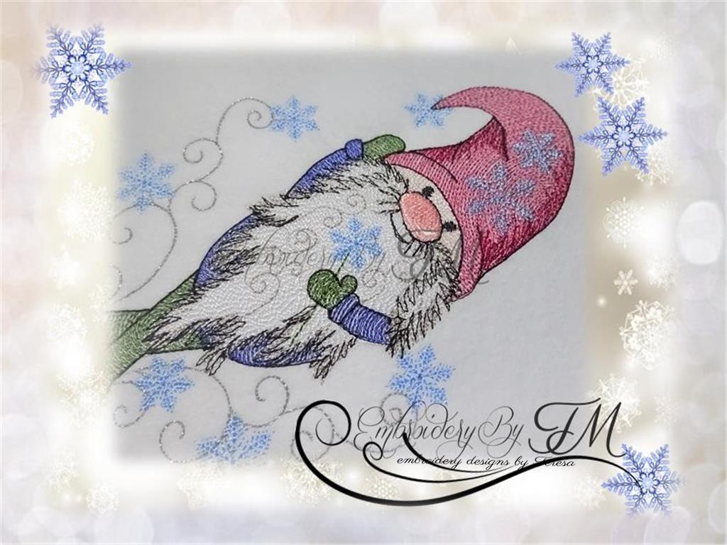 Gnome christmas No.3 / embroidery design / two sizes