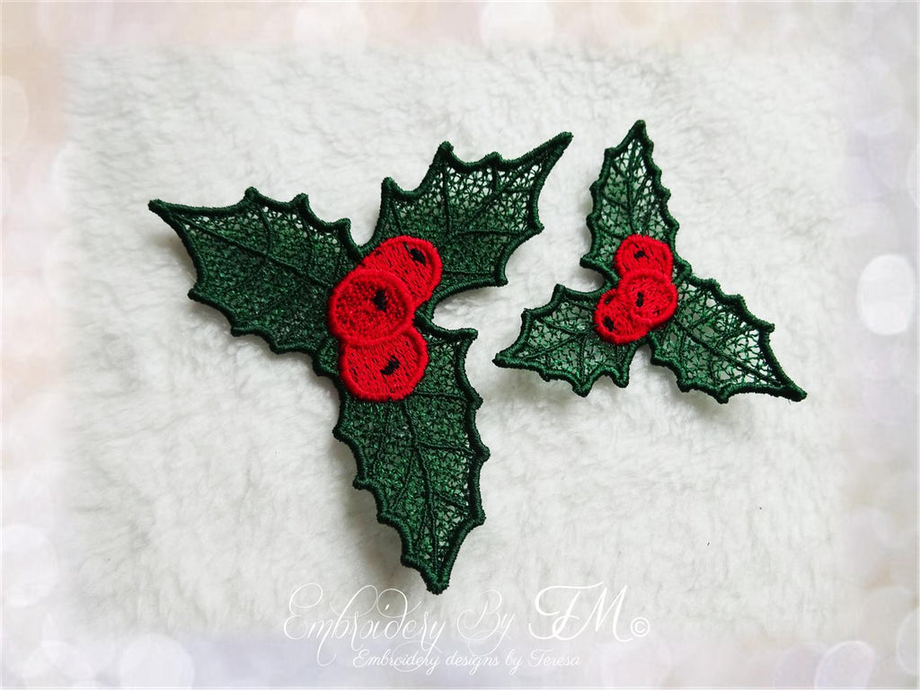 The Holly lace/4x4 hoop/two sizes