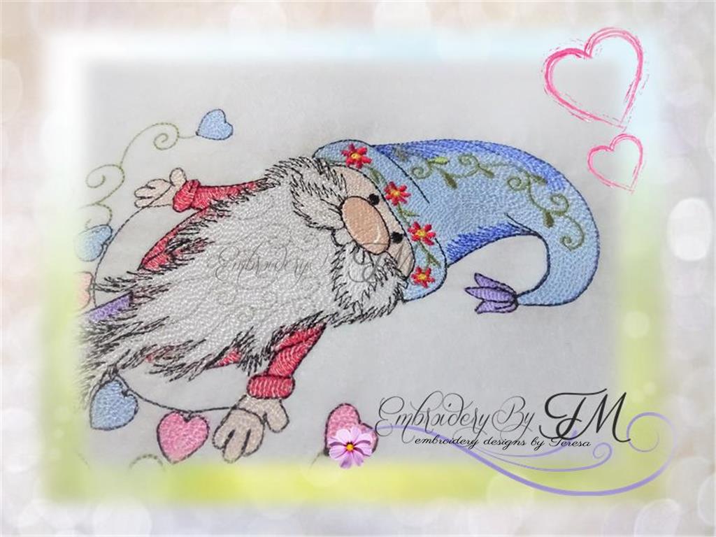 Gnome Spring No.3 / embroidery design / two sizes