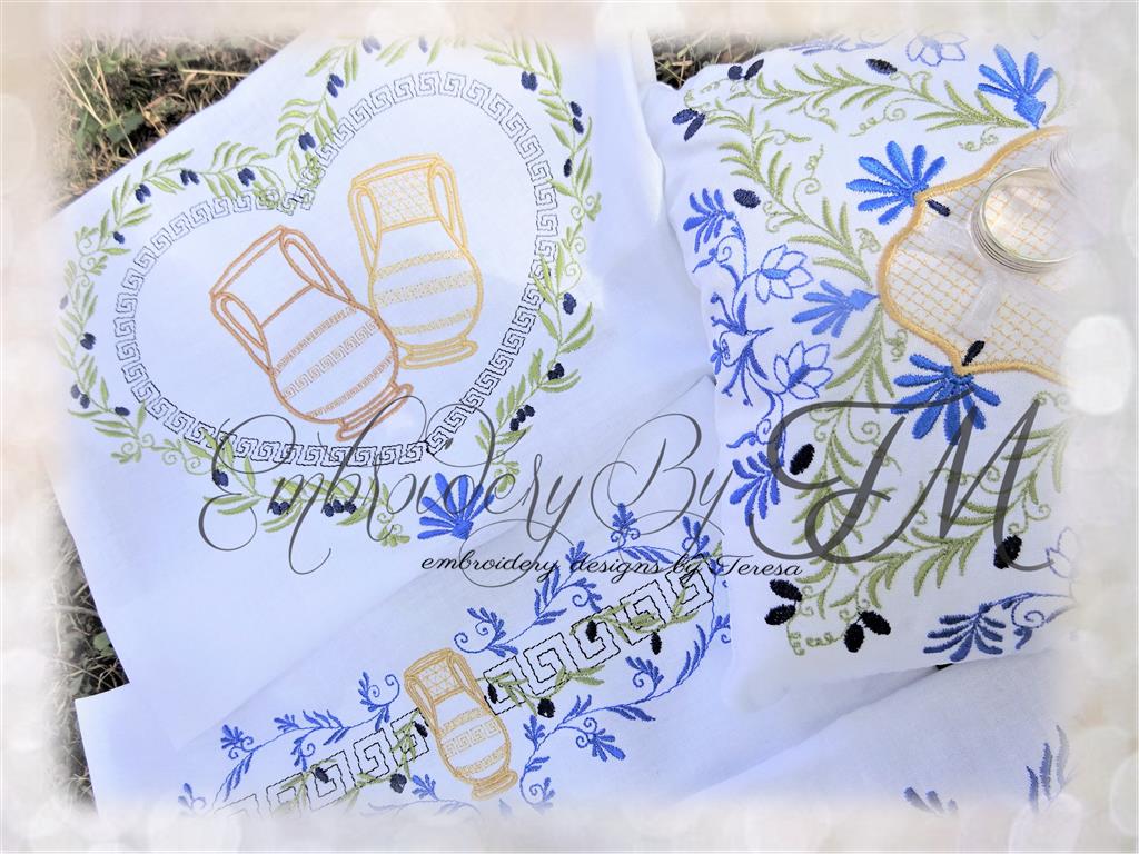 Greece embroidery design / Three variations and many sizes