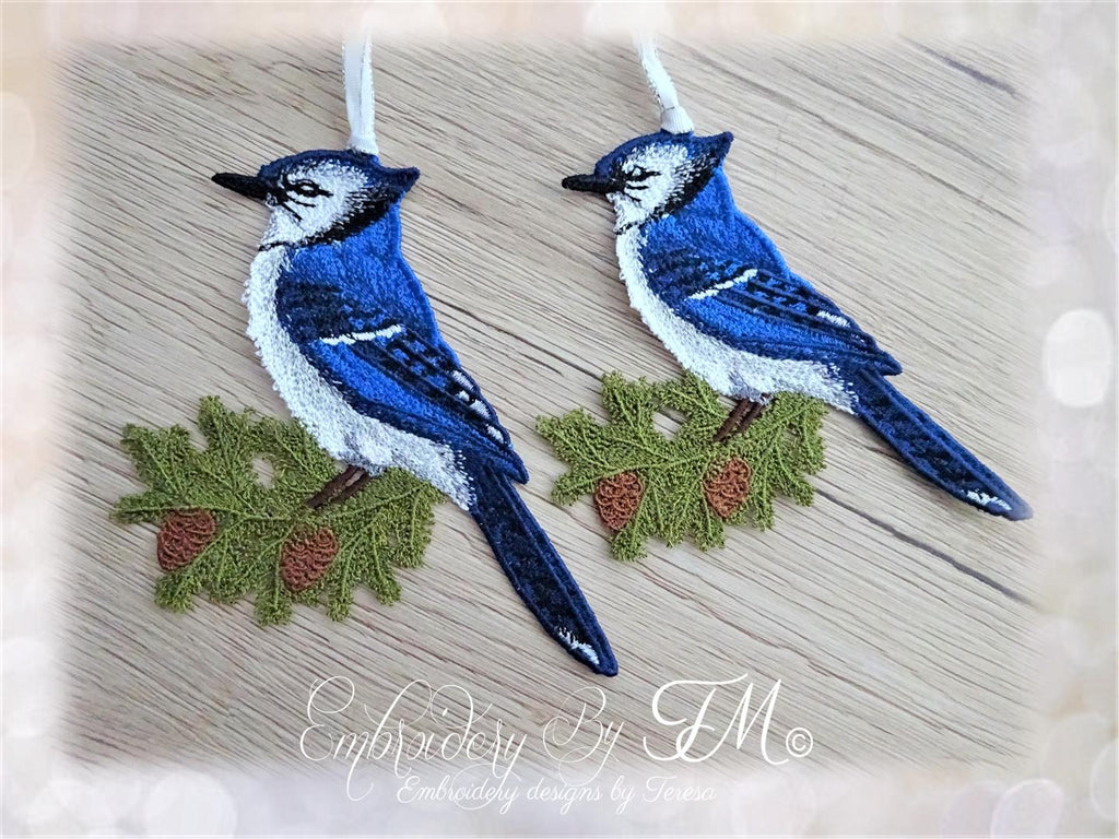Blue Jay lace / two sizes / 4x4 and 5x7 hoop