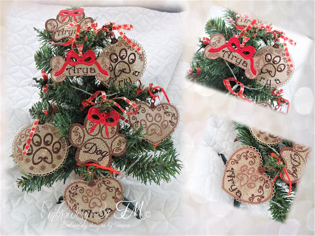 Christmas ornaments for dogs/ 4x4 hopp/7 variations/the design is supplied without the inscription "Arya"