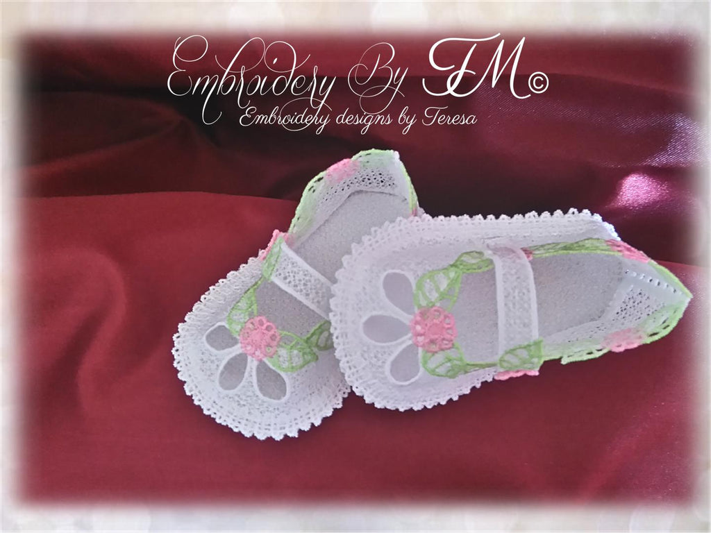 Baby booties flowers No.25 / two sizes