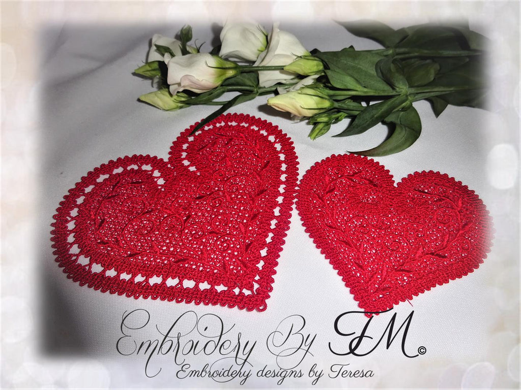 Valentine hearts /two sizes/ 5x7 hoop and 4x4 hoop