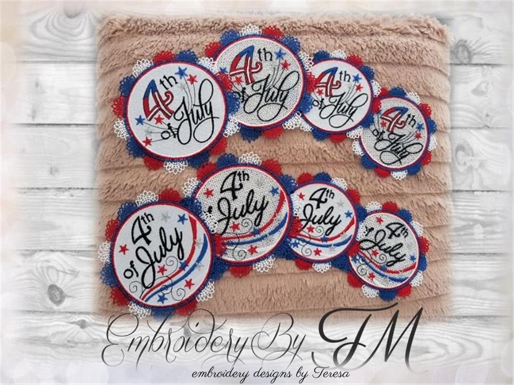 4th of July coasters / two variations and two sizes