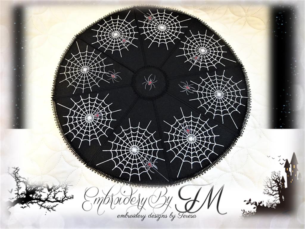 Doily with spider/5x7 hoop / two variations (combination felt and lace or FSL)