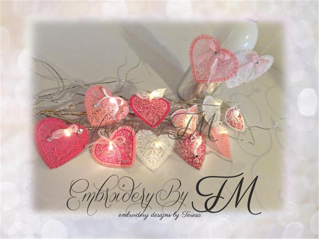 Hearts Lights + hearts decoration / 4x4 hoop/lights for a Valentine's Day or for a Wedding