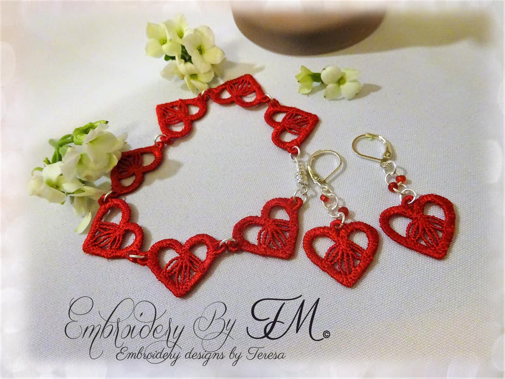 Jewelry  Valentine heart /4x4 hoop /Earrings and components for bracelet or necklace