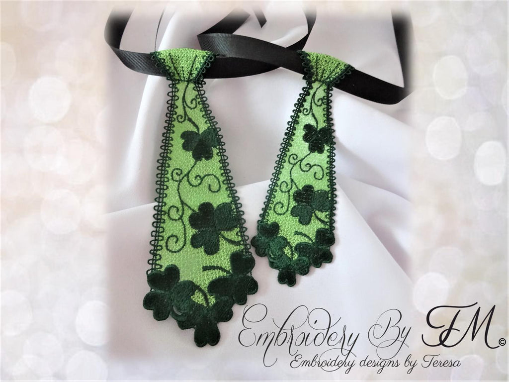 St. Patricks Day Ties / two sizes / 5x7 hoop and 12x7 hoop/Glasses are not included in the file!