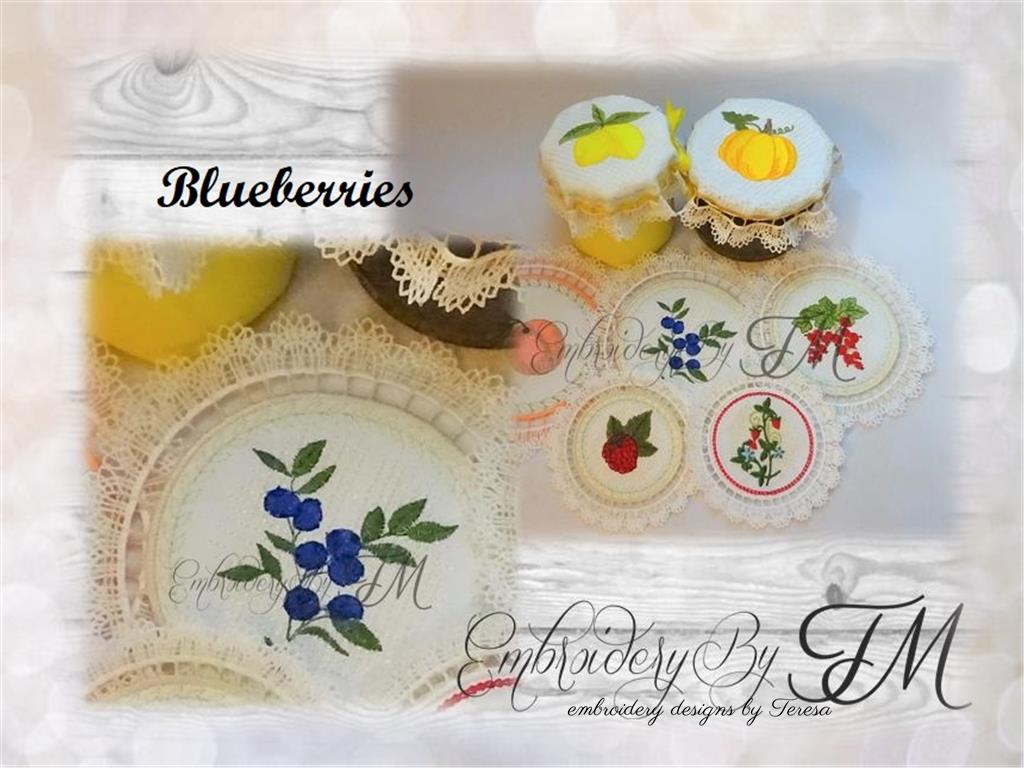 Jam jar covers or coaster - Apricot / 4 sizes – Embroidery by TM - designs  by Teresa s.r.o.