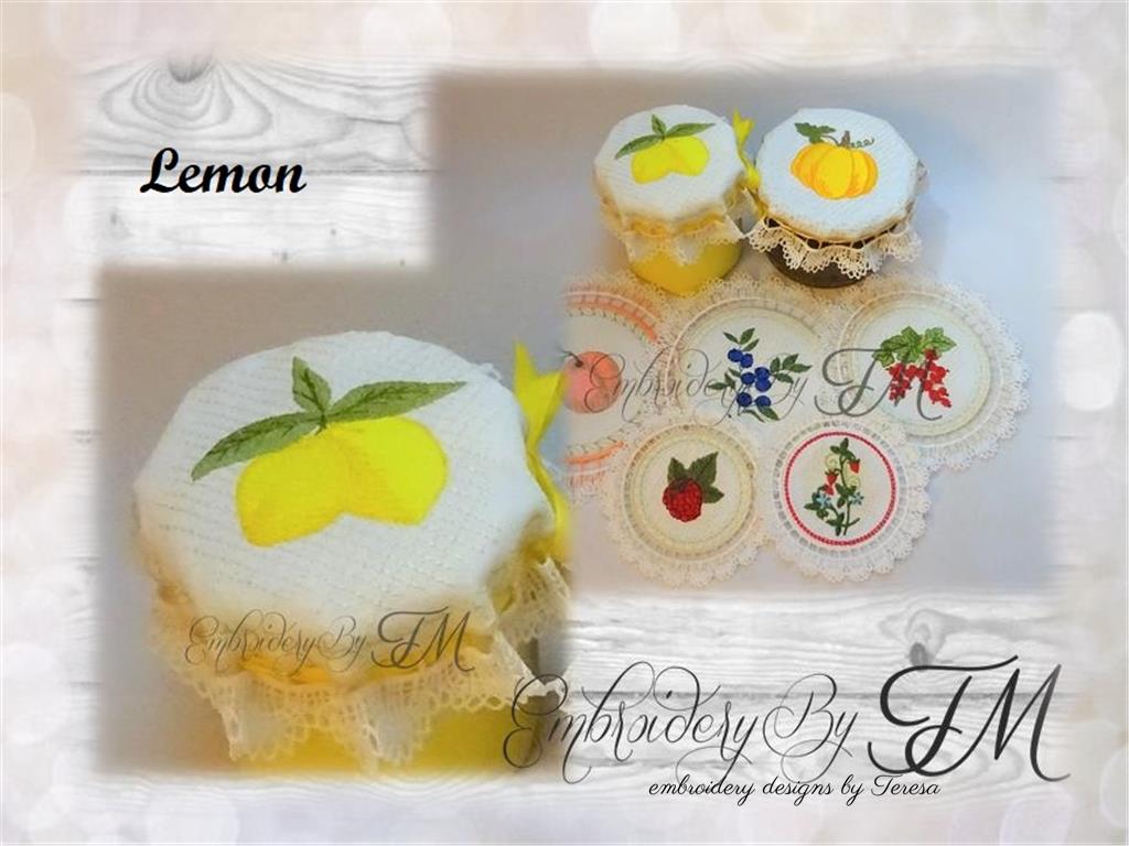 Jam jar covers or coaster - Lemon / 4 sizes