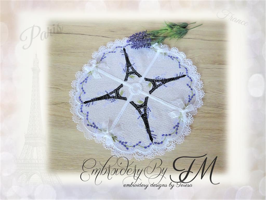 Lace doily with Eiffel Tower / three sizes
