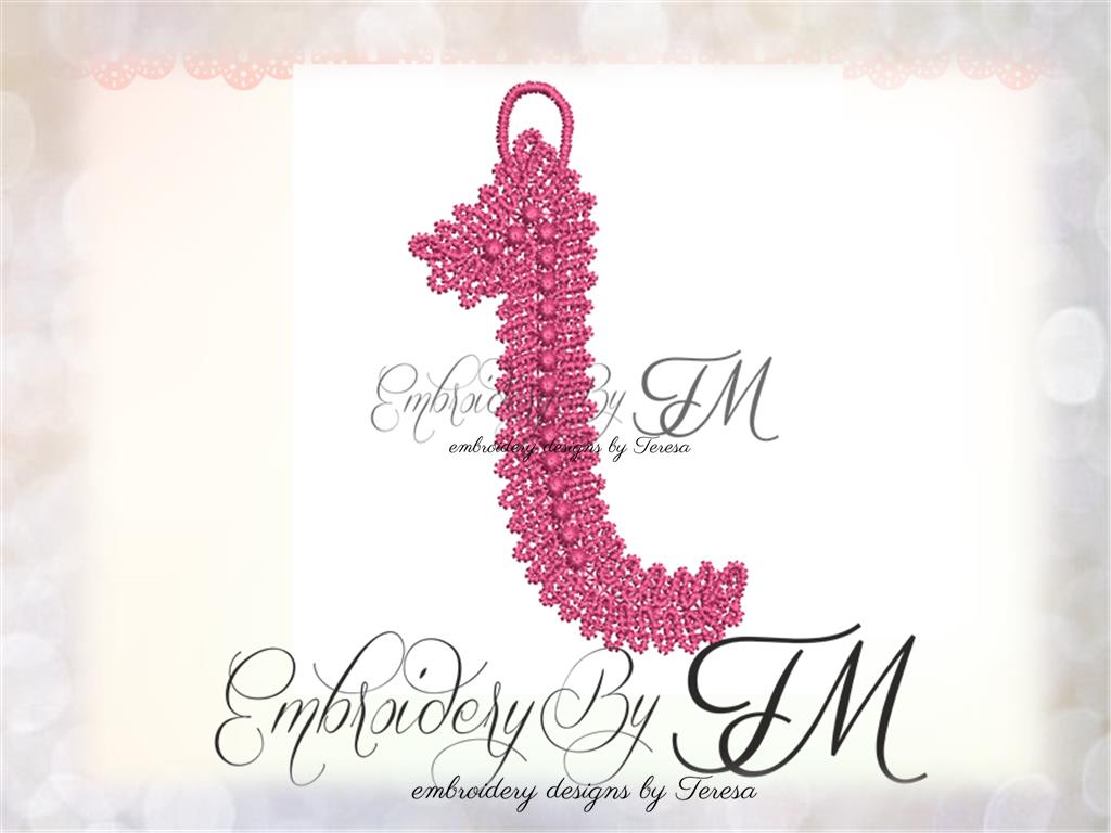 Lace letter I /4x4 hoop