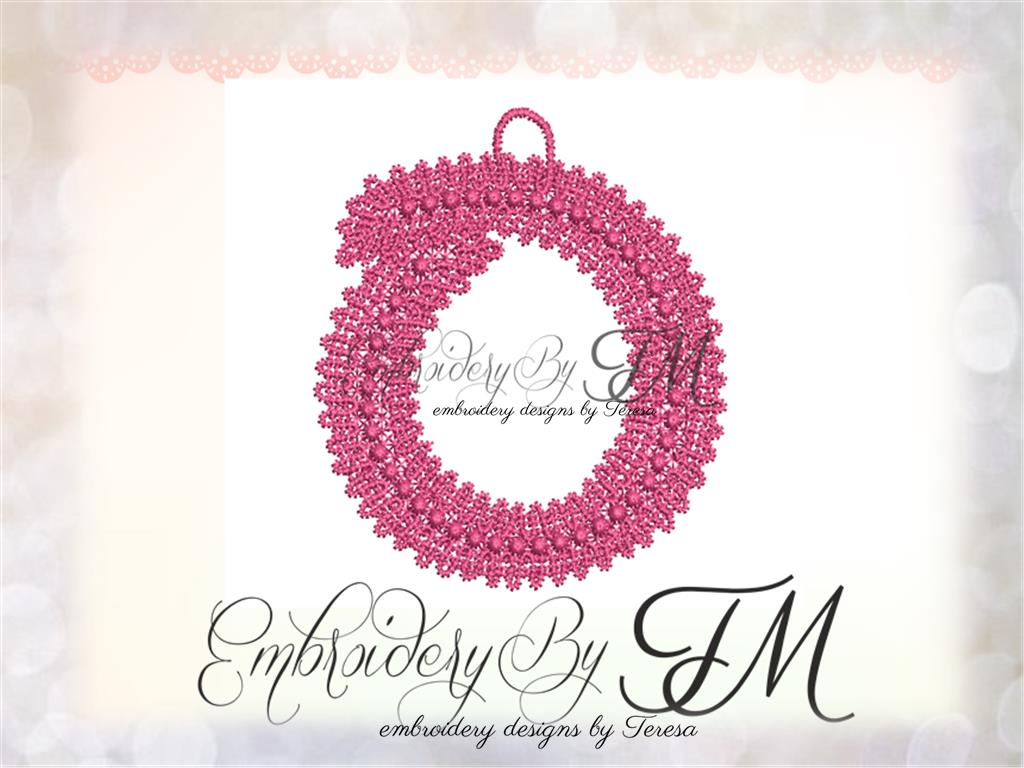 Lace letter O /4x4 hoop
