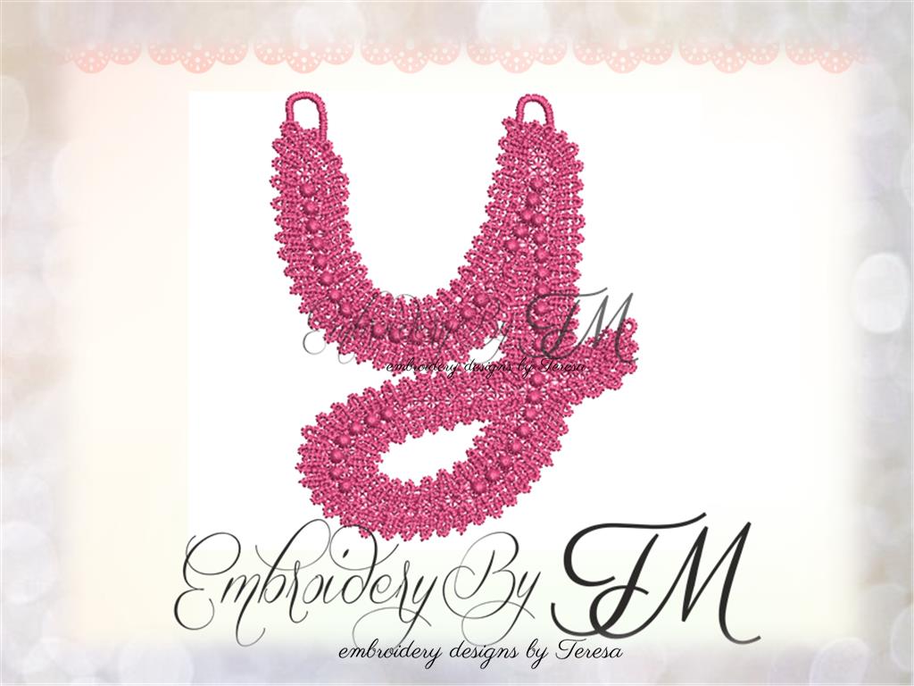 Lace letter Y/4x4 hoop