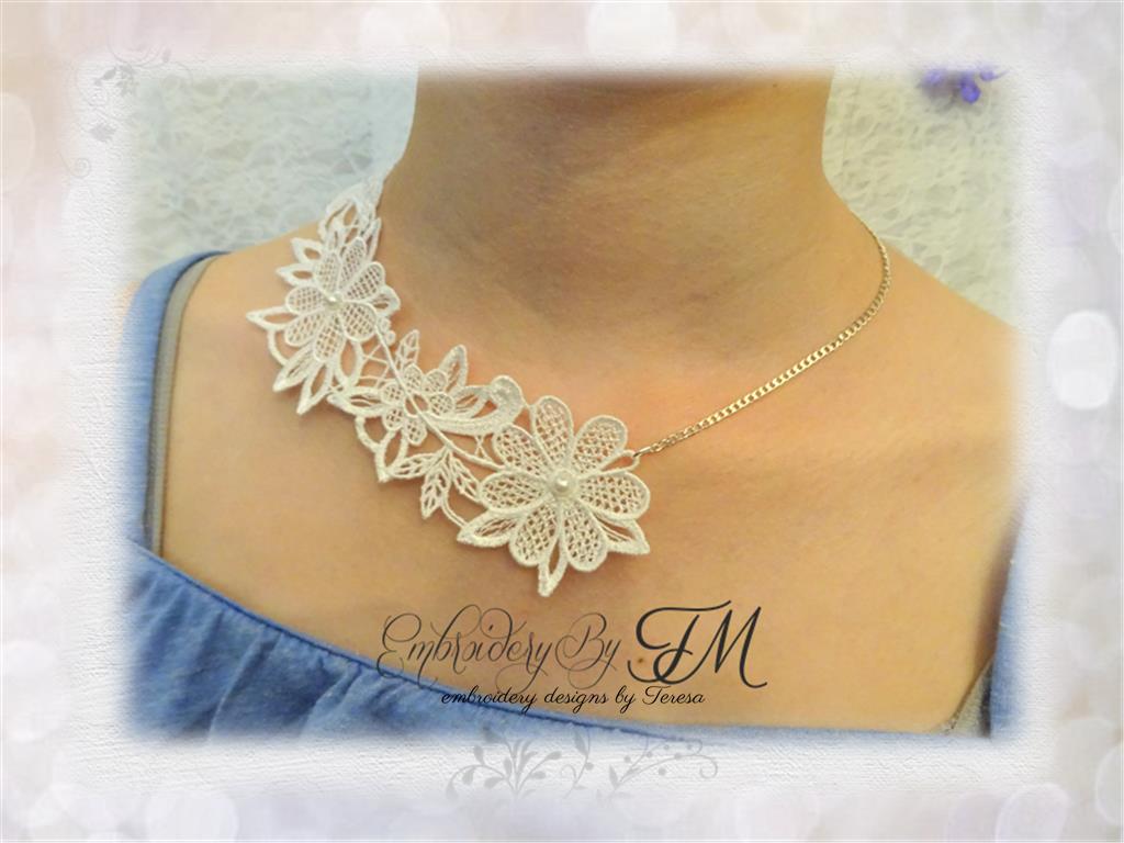 Lace Necklace Flowers 5x7 hoop/Universal size – Embroidery by