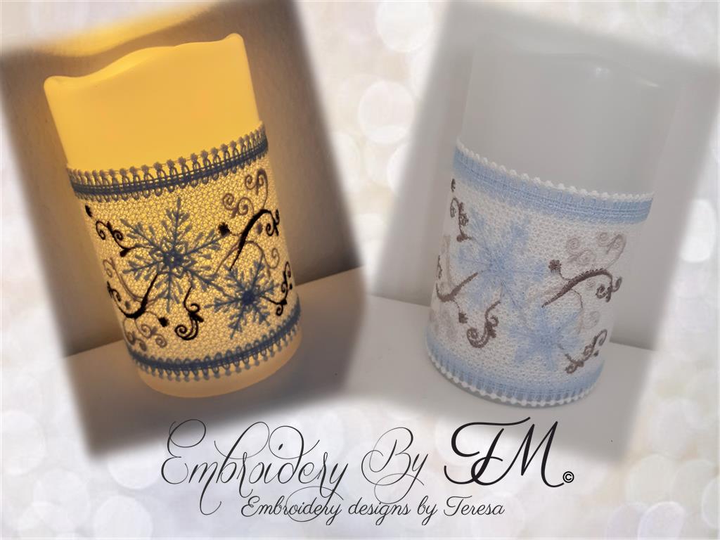 Candle corset snowflakes / 5x7 hoop