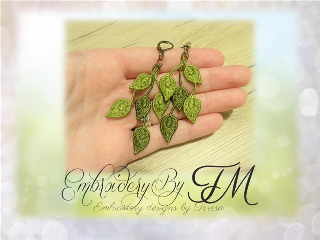 Leave green earrings FSL