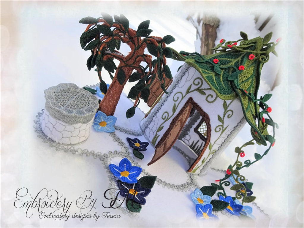 Magic fairy house/4x4 hoop+ 3D tree and decorations