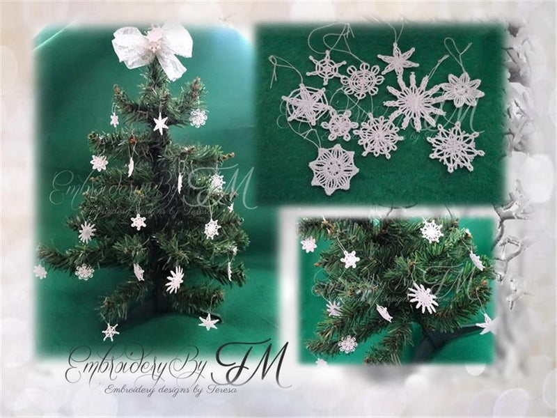 Mini snowflakes / 10 pieces – Embroidery by TM - designs by Teresa