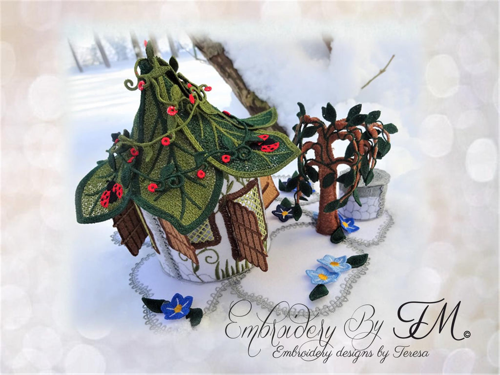 Magic fairy house/4x4 hoop+ 3D tree and decorations