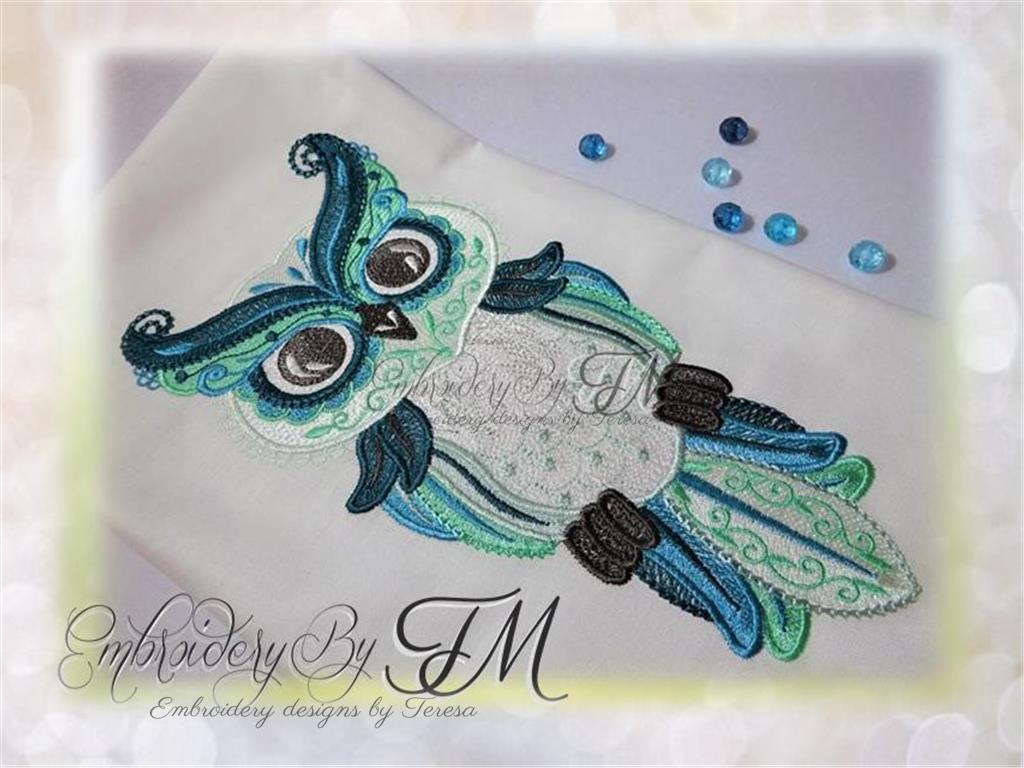 Owl  embroidery design / This design is not FSL/ two sizes / Two color variations