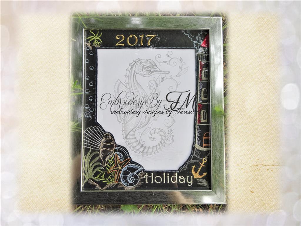 Frame on photo - Holiday / Embroidery on felt / four sizes / NO LACE! without embroidered year