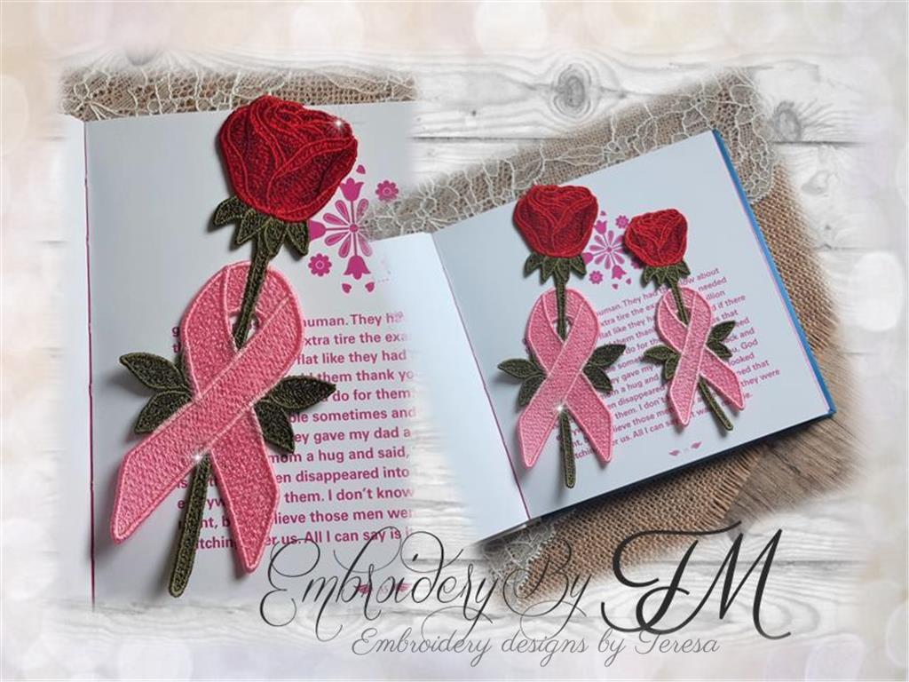 Rose with Awareness symbol / bookmark / two sizes