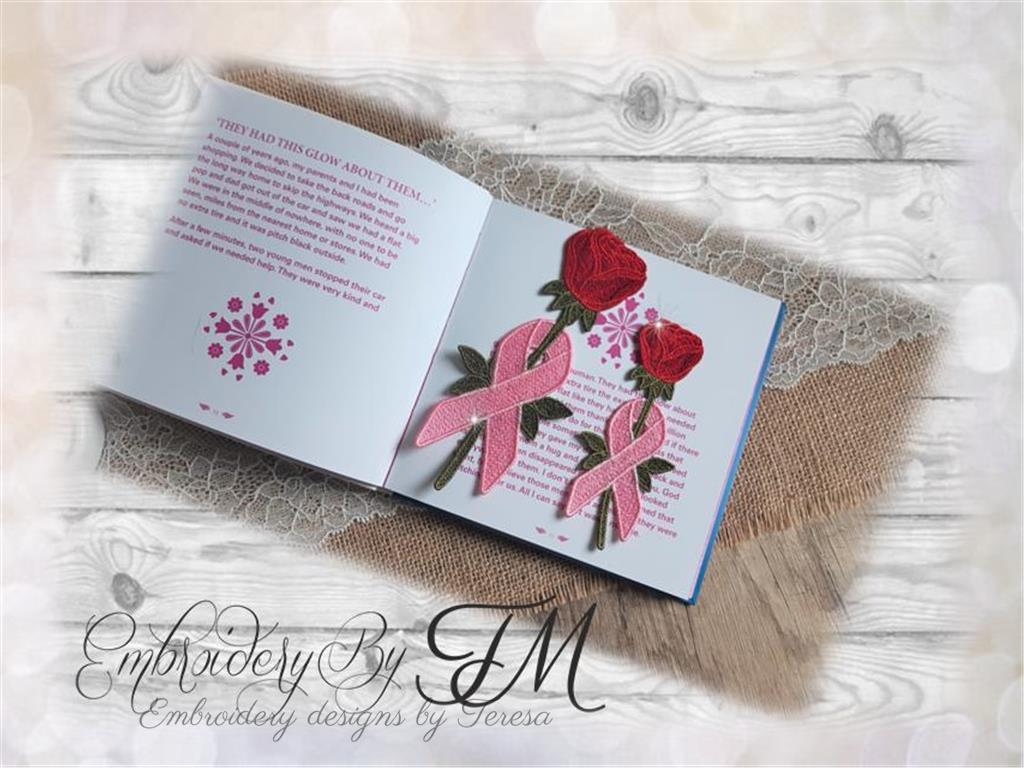 Rose with Awareness symbol / bookmark / two sizes