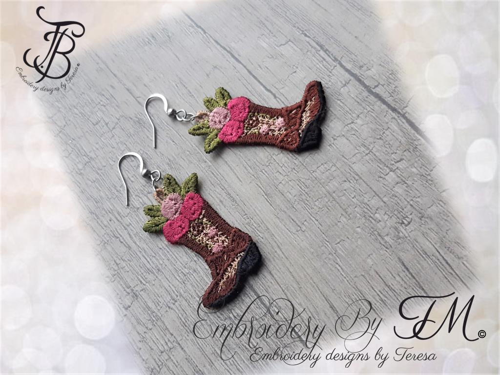 Earrings cowboy shoes/4x4 hoop