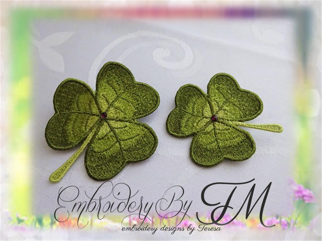 Shamrock brooch / St. Patrick's Day/ 4x4 hoop/ two sizes/two variants