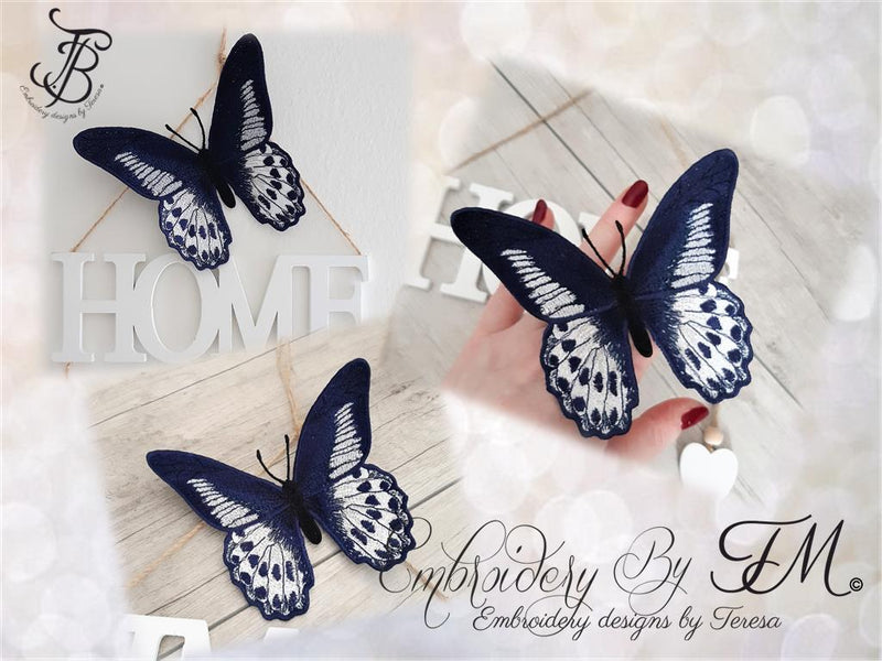 Blue Mormon butterfly No.22/ 5x7 hoop