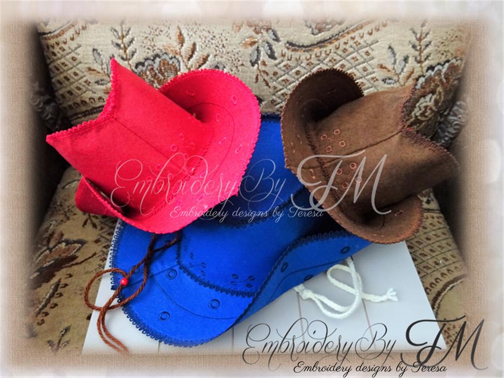 Cowboy hat for baby/two sizes / combination felt and lace