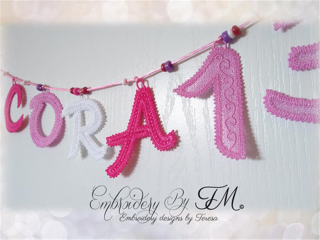 Lace letter A/4x4 hoop