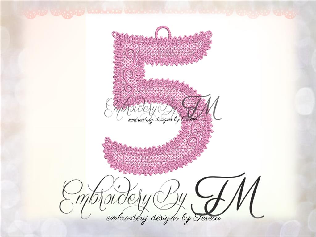 Number lace 5/4x4 hoop