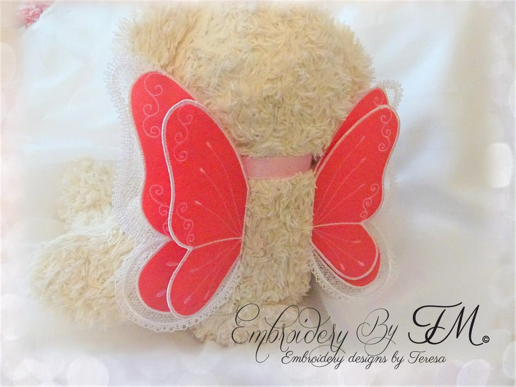 Butterfly Wings - Combination of felt and lace / two sizes / 6x10 hoop and 5x7 hoop
