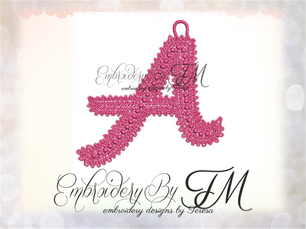 Lace letter A/4x4 hoop