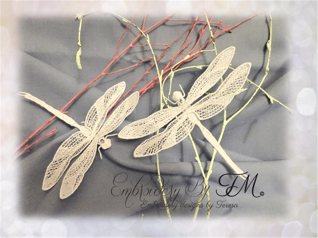 Dragonfly lace 3D / two sizes / 5x7 hoop and 4x4 hoop