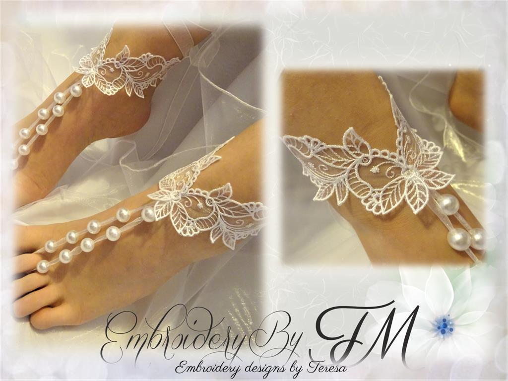 Barefoot sandals multi variations /This design can be used in many ways- hem,barefoot sandal like headdress.