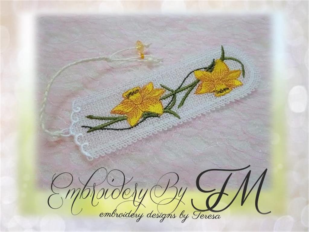 Bookmark daffodil / 5x7 hoop