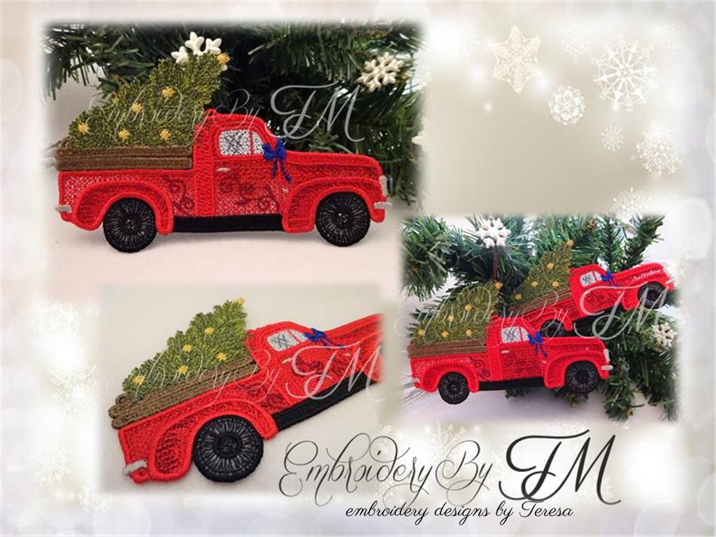Red truck christmas FSL  / two sizes