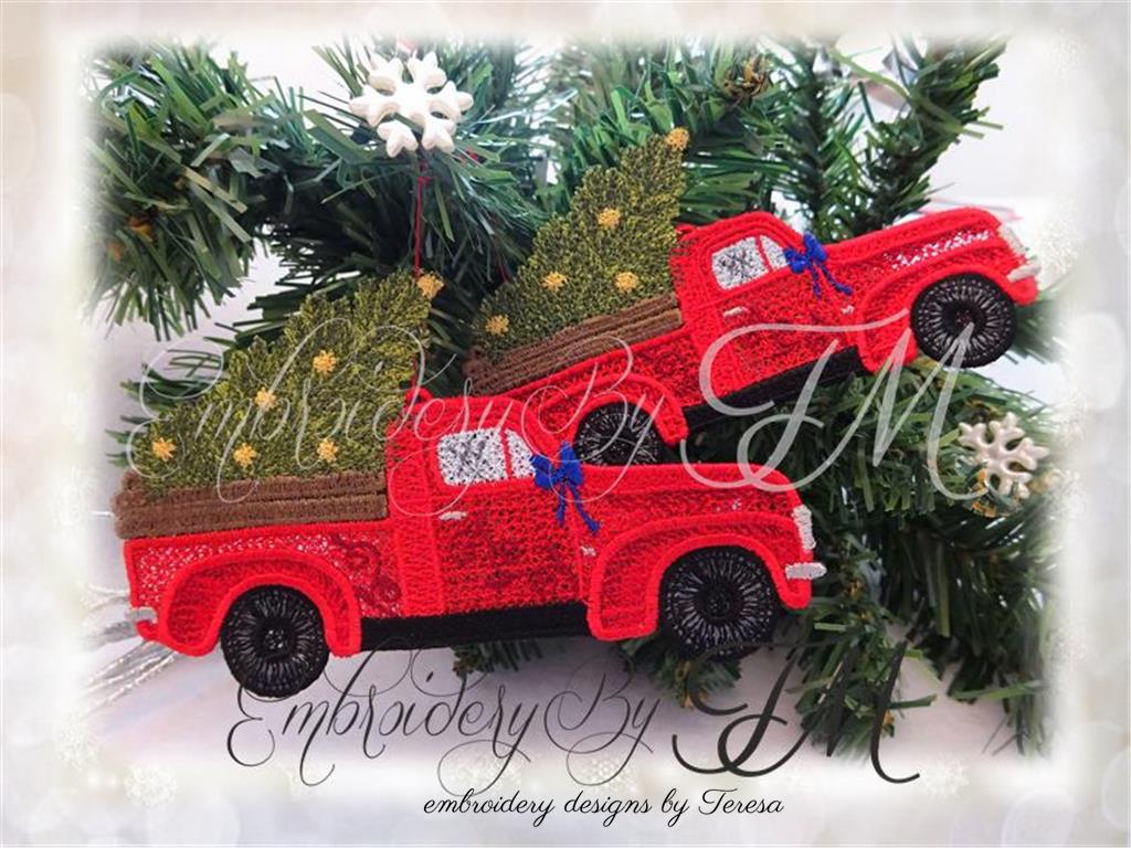 Red truck christmas FSL  / two sizes