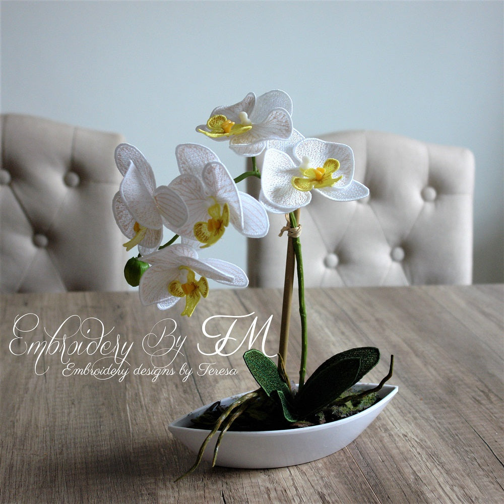 3D Orchid ( flowers and leaves) /4x4 hoop